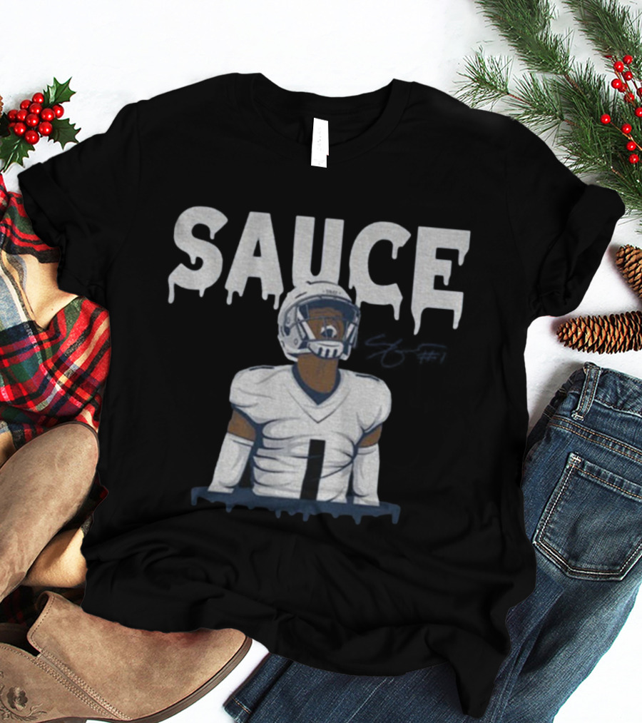 Sauce Gardner Drip Signature Football Style Number 1 T-Shirt