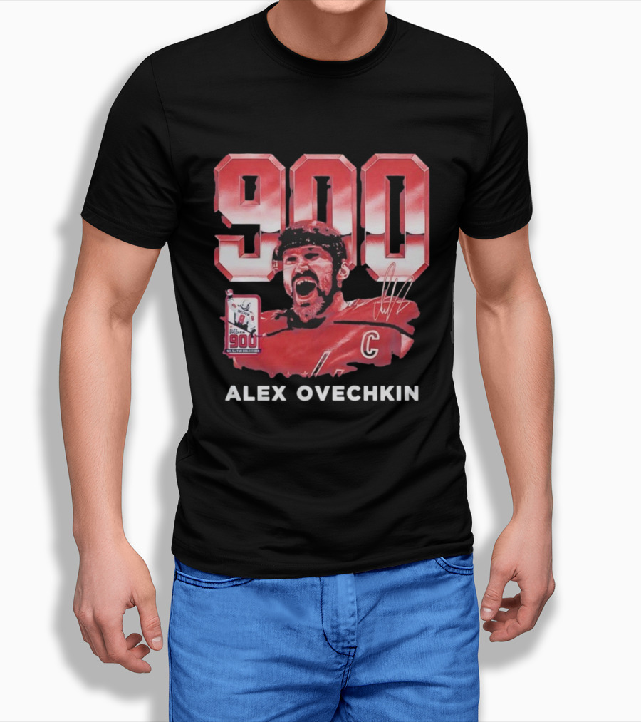 Alex Ovechkin 900 Career Goals Washington Capitals Signature T-Shirt