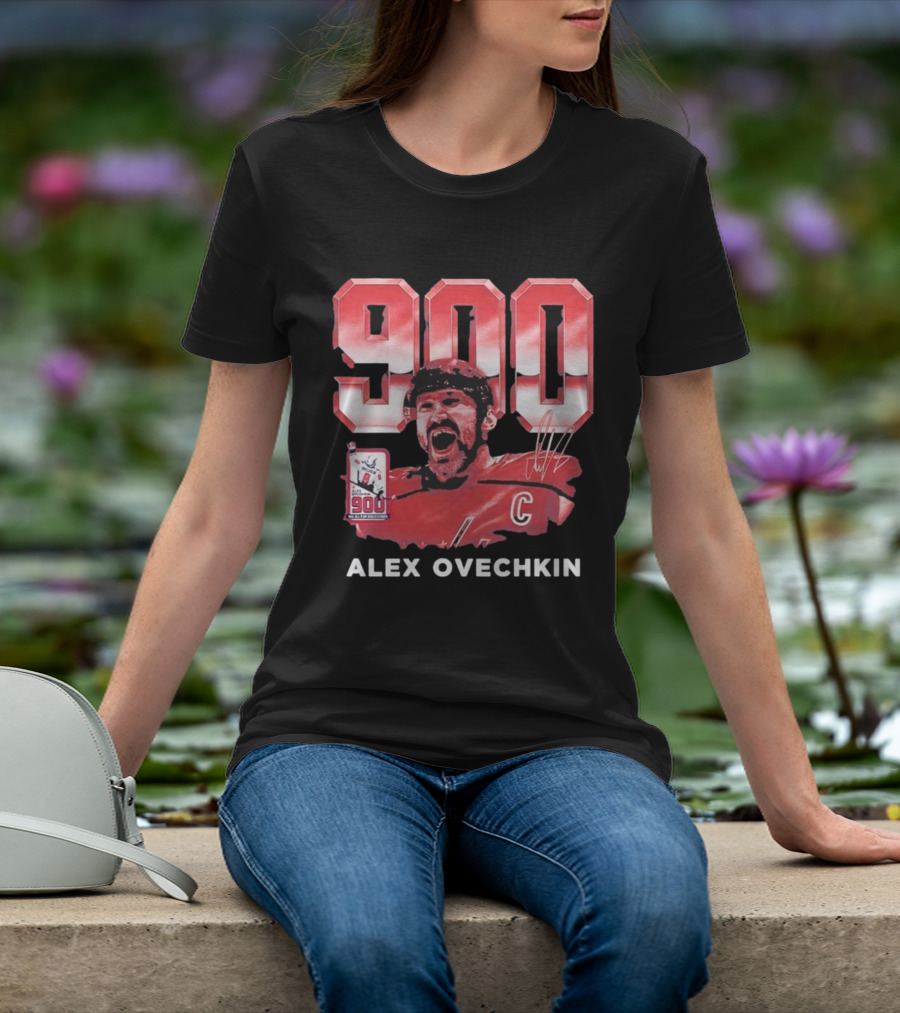 Alex Ovechkin 900 Career Goals Washington Capitals Signature T-Shirt