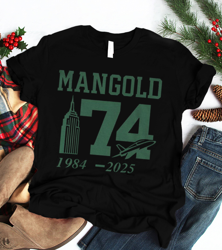 MANGOLD 74 New York Jets 1984 2025 Jet Skyline Tribute T-Shirt