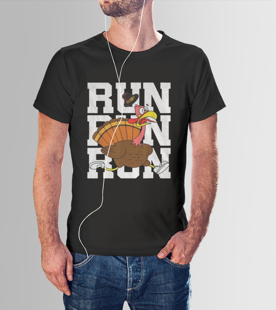 RUN RUN RUN Turkey Trot Thanksgiving 5K Race T-Shirt