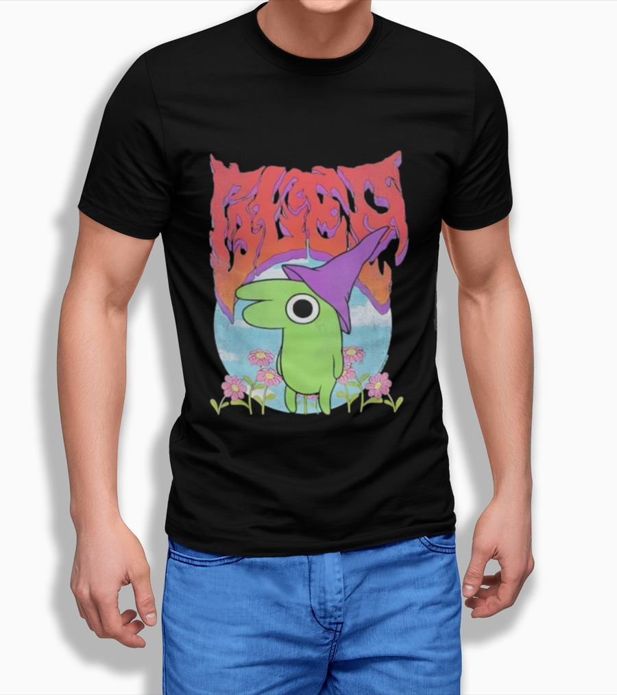 Glep Vintage Heavy Metal Cartoon With Flowers And Witch Hat T-Shirt