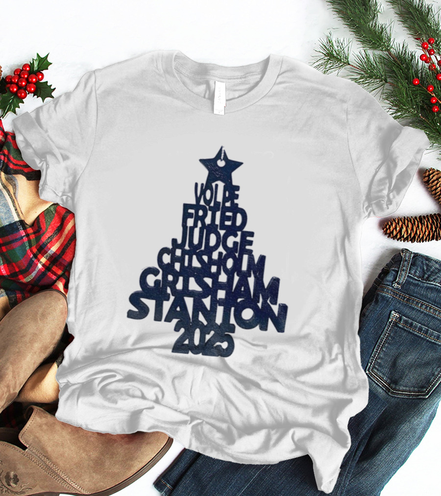 New York Yankees Vole Prized Judge Chisholm Grisham Stanton Christmas Tree 2025 T-Shirt