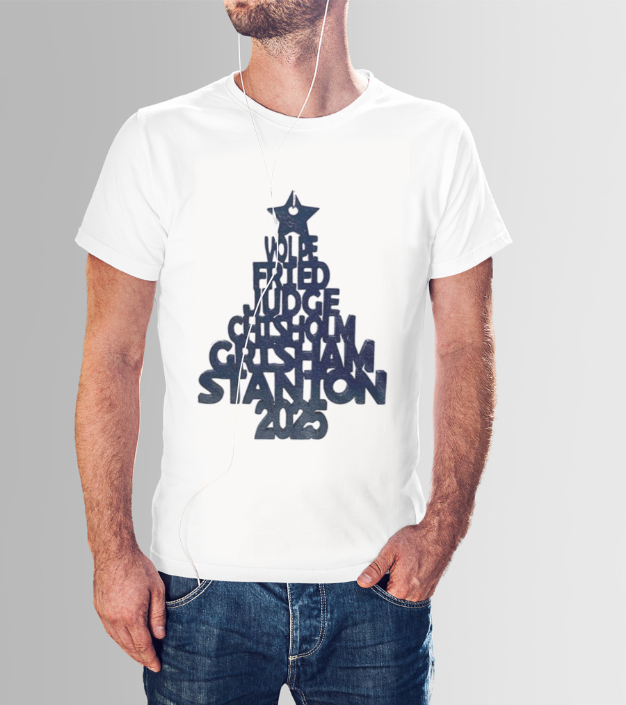 New York Yankees Vole Prized Judge Chisholm Grisham Stanton Christmas Tree 2025 T-Shirt