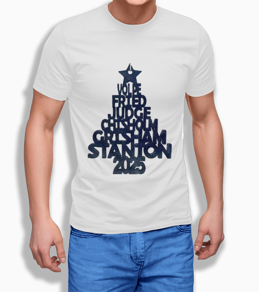 New York Yankees Vole Prized Judge Chisholm Grisham Stanton Christmas Tree 2025 T-Shirt