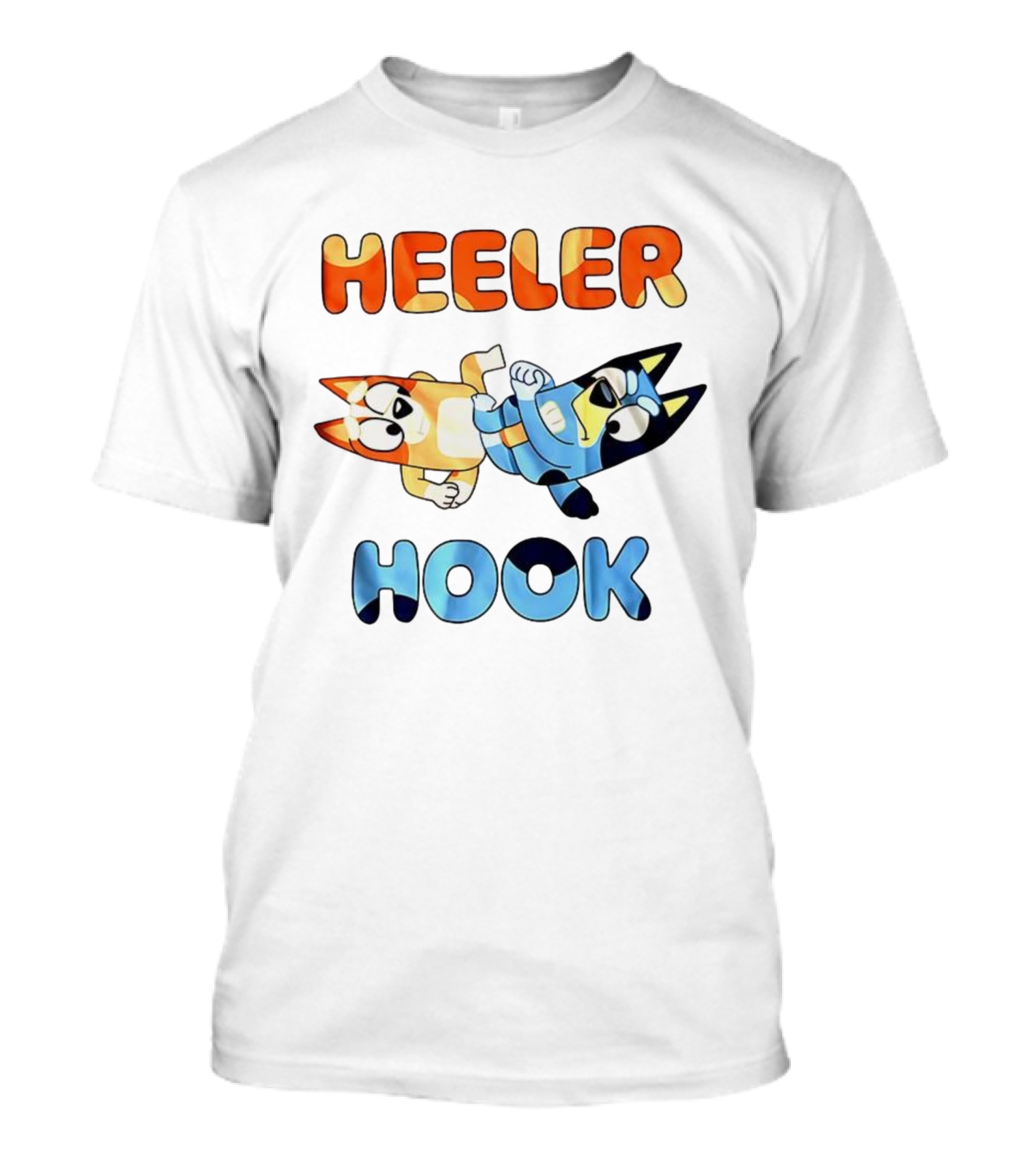 Bluey Heeler Hook Wrestling Playful Cartoons T-Shirt