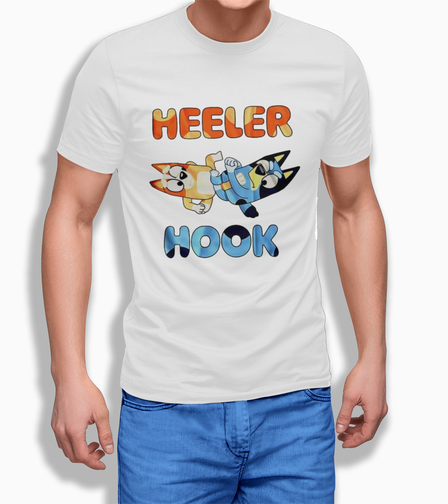 Bluey Heeler Hook Wrestling Playful Cartoons T-Shirt