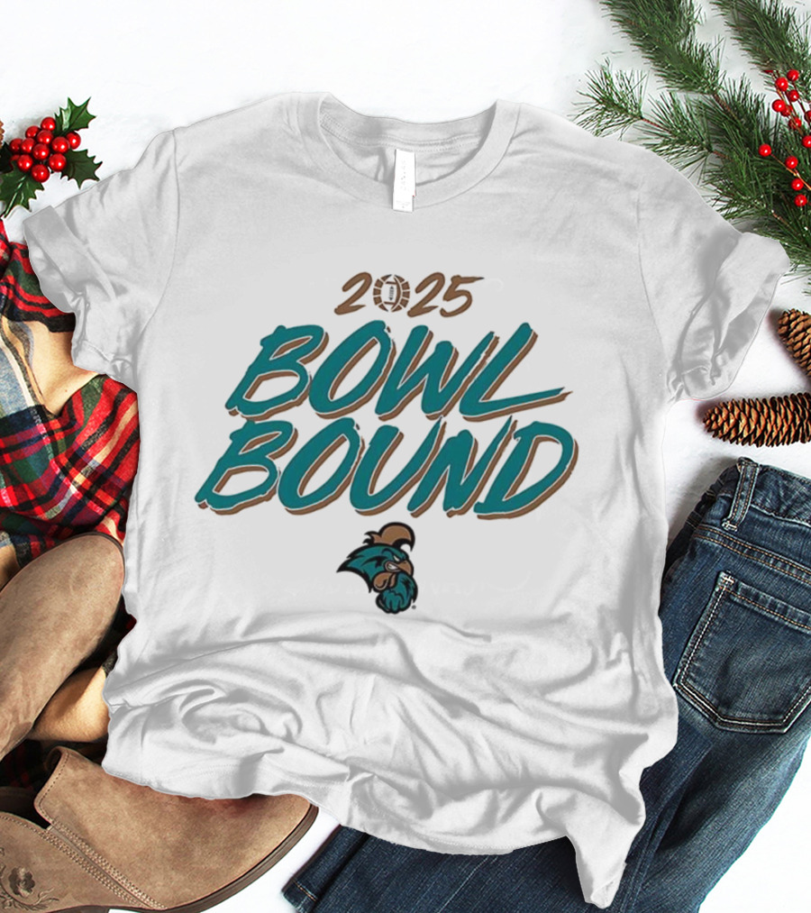 Coastal Carolina Chanticleers 2025 Bowl Bound Football Team Logo T-Shirt