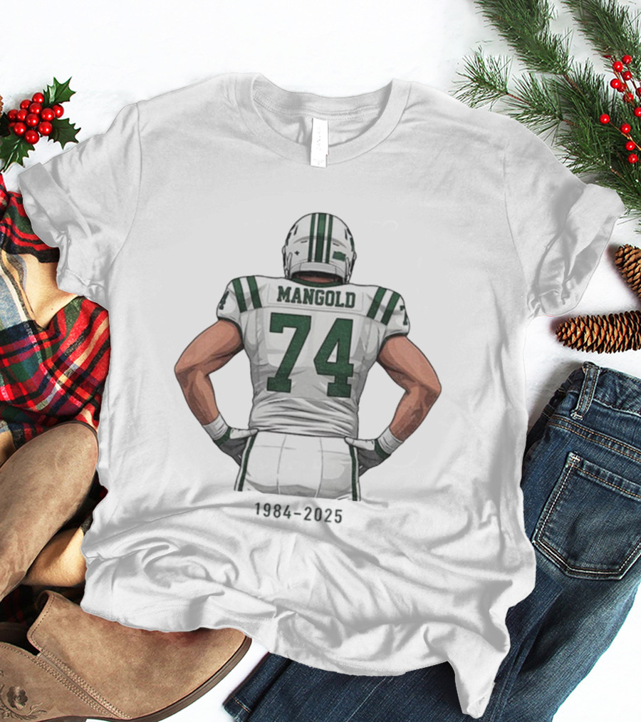 Nick Mangold 74 New York Jets NFL Football Legend 1984 2025 T-Shirt