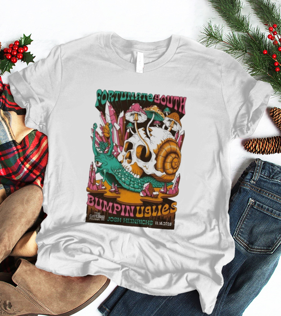 Fortunate Youth Bumpin Uglies Skull Snail The Caverns TN Nov 16 2023 Josh Heinrichs T-Shirt