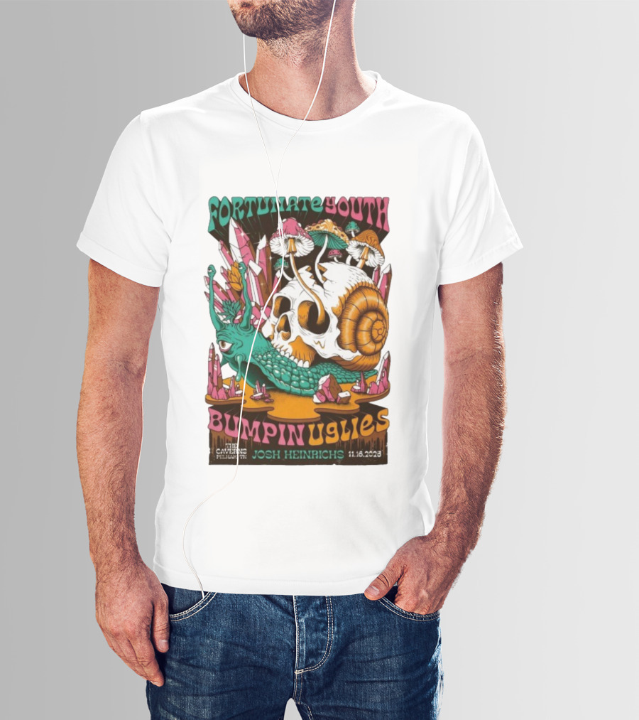 Fortunate Youth Bumpin Uglies Skull Snail The Caverns TN Nov 16 2023 Josh Heinrichs T-Shirt