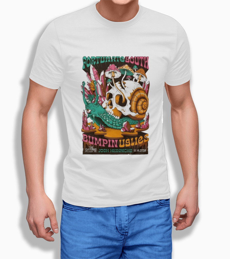 Fortunate Youth Bumpin Uglies Skull Snail The Caverns TN Nov 16 2023 Josh Heinrichs T-Shirt