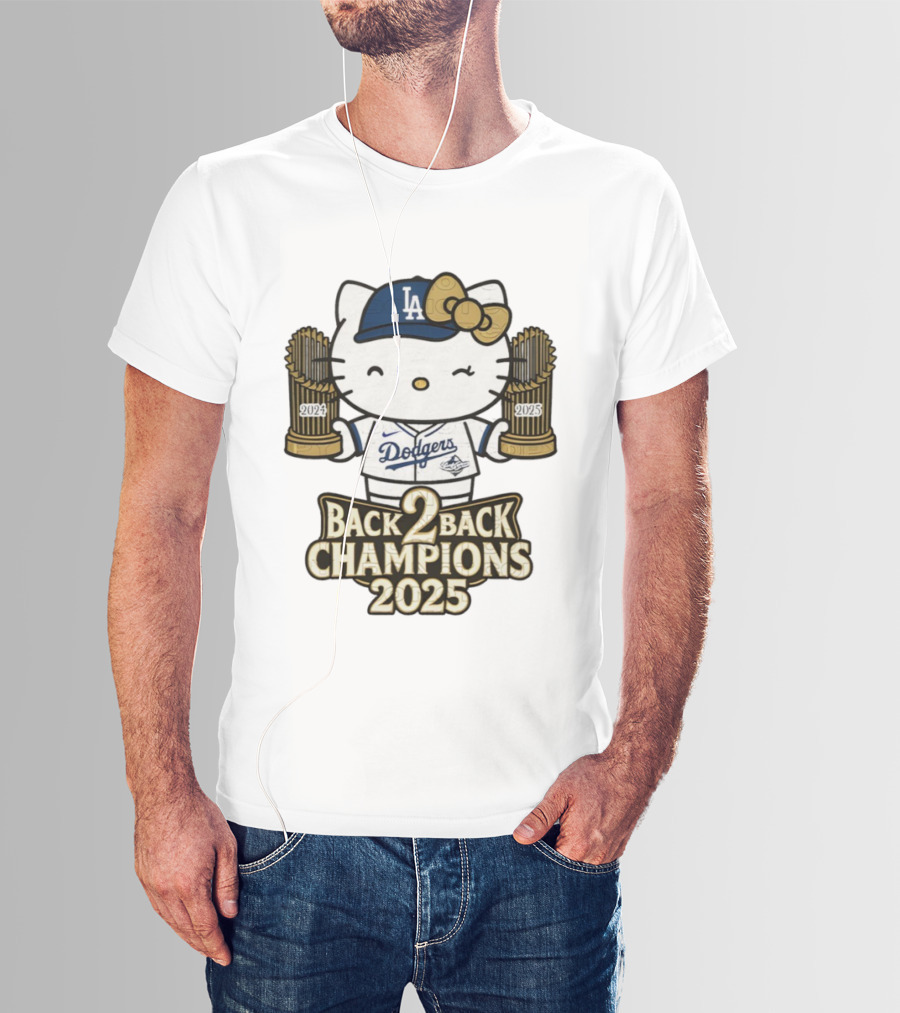 Hello Kitty Dodgers Back 2 Back Champions 2024 2025 T-Shirt