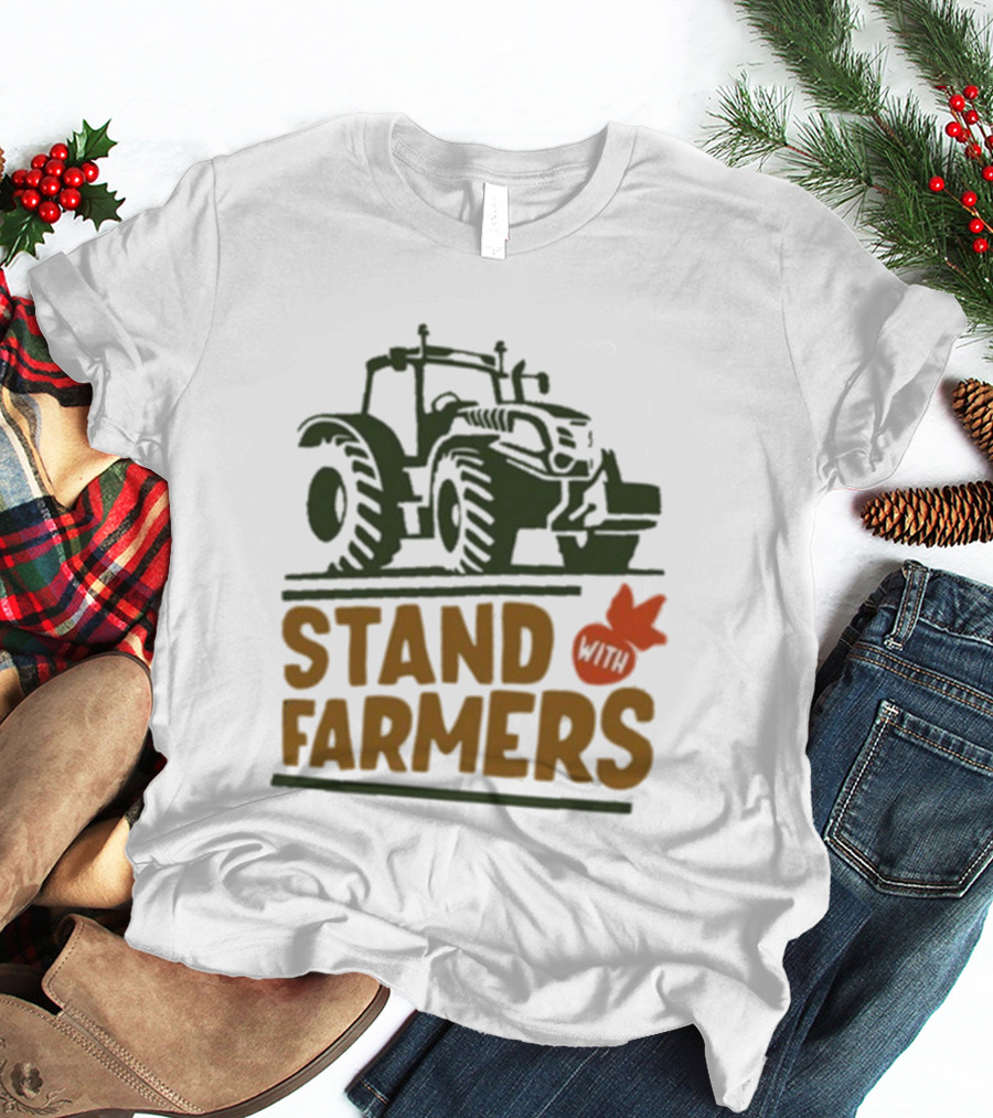Stand With Farmers Tractor Plow Support T-Shirt