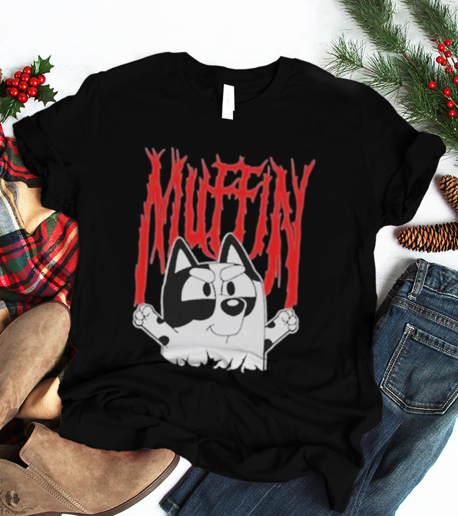 Bluey Muffin Metal Band Style T-Shirt