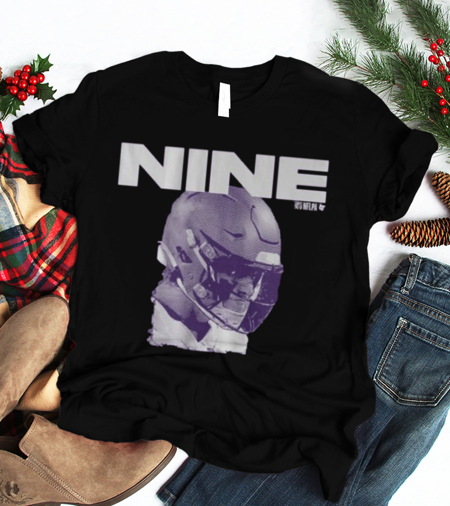 J.J. McCarthy Nine Football Helmet Graphic T-Shirt