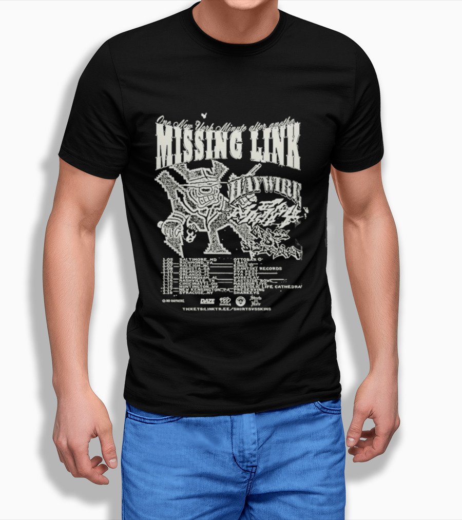 Missing Link Tour Haywire Hardcore Punk 2026 Live At Ottobar Baltimore MD January 5 T-Shirt