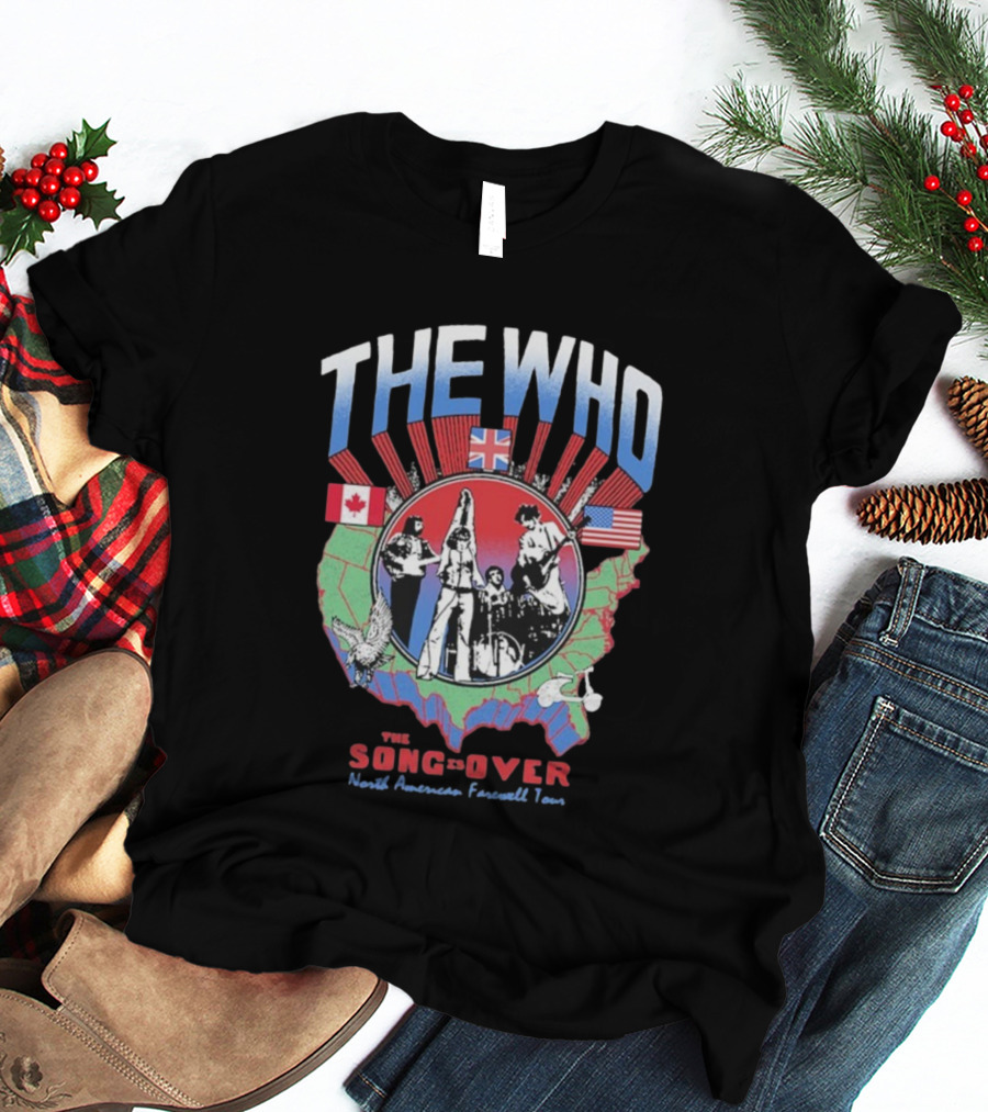 The Who The Song Is Over North American Farewell Tour 2025 USA Canada UK Flags T-Shirt