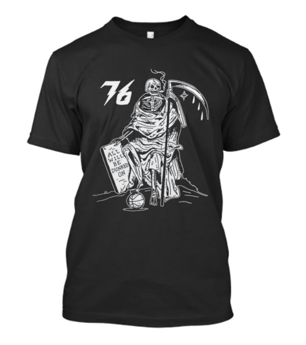 Philadelphia 76ers Grim Reaper 76 Basketball Theme T-Shirt