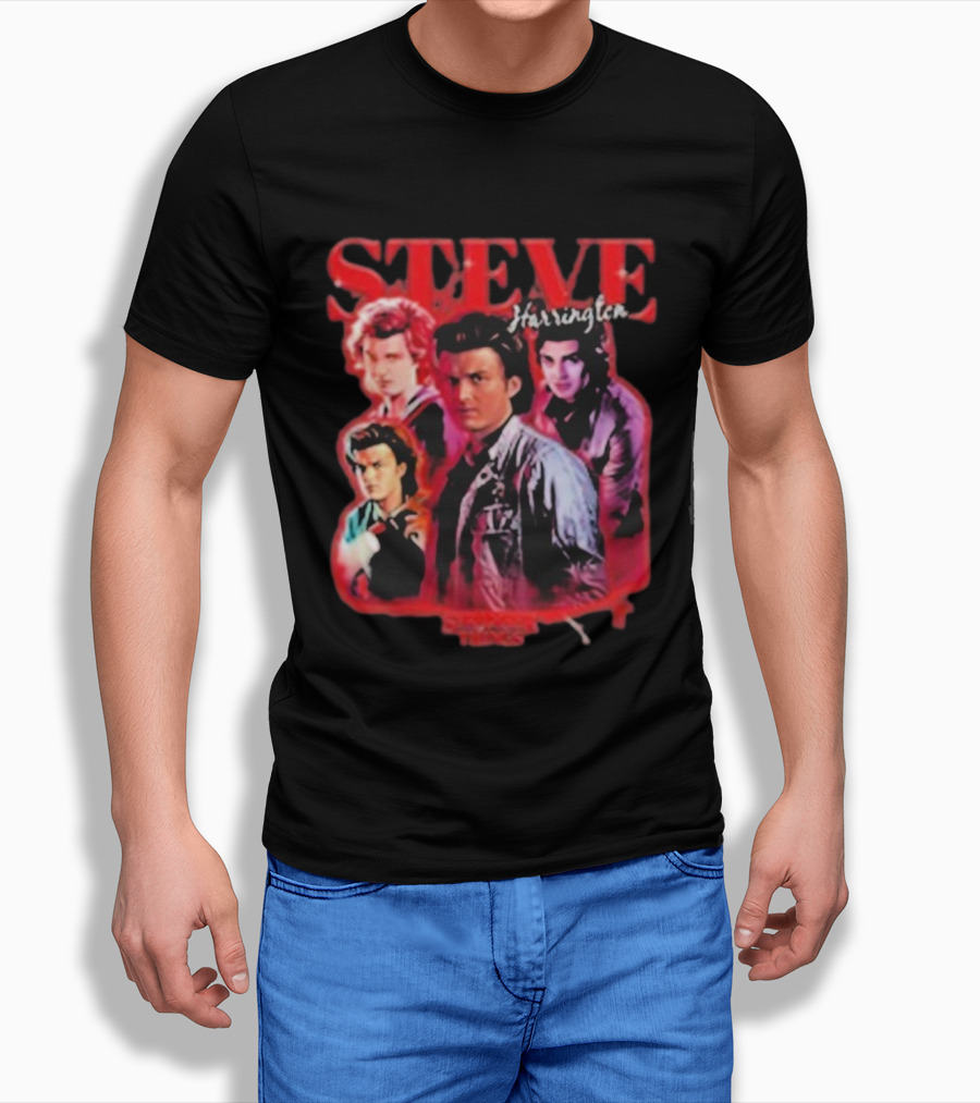 Steve Harrington Stranger Things Character Collage T-Shirt