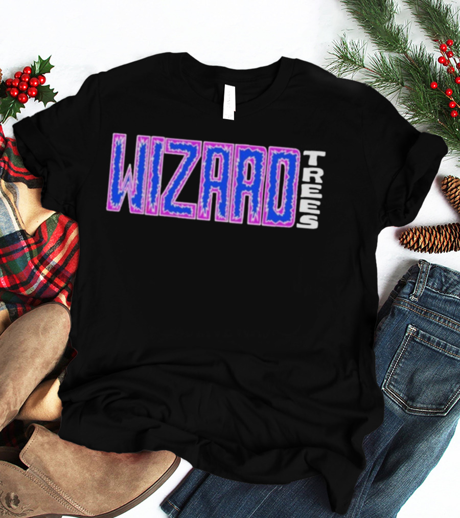WIZARD TREES Static Electric Vibrant Pattern T-Shirt