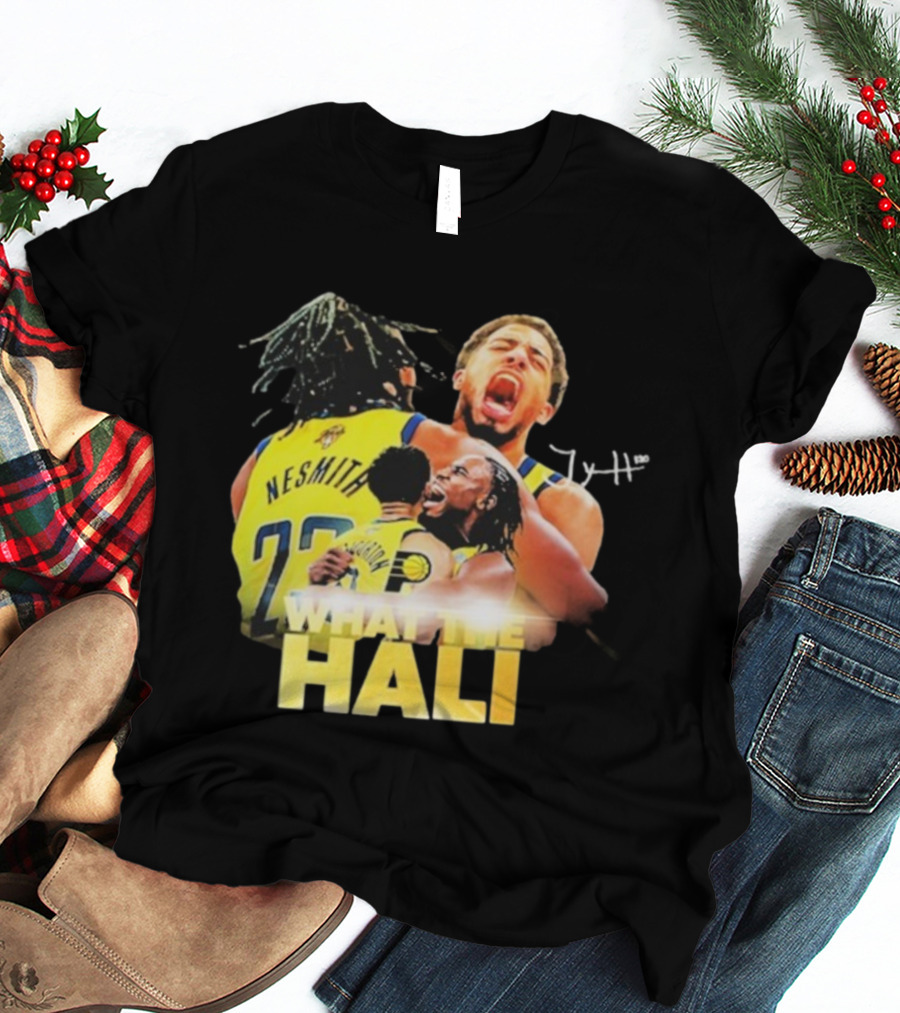 Tyrese Haliburton Hug Aaron Nesmith What The Hali Indiana Pacers 2025 T-Shirt