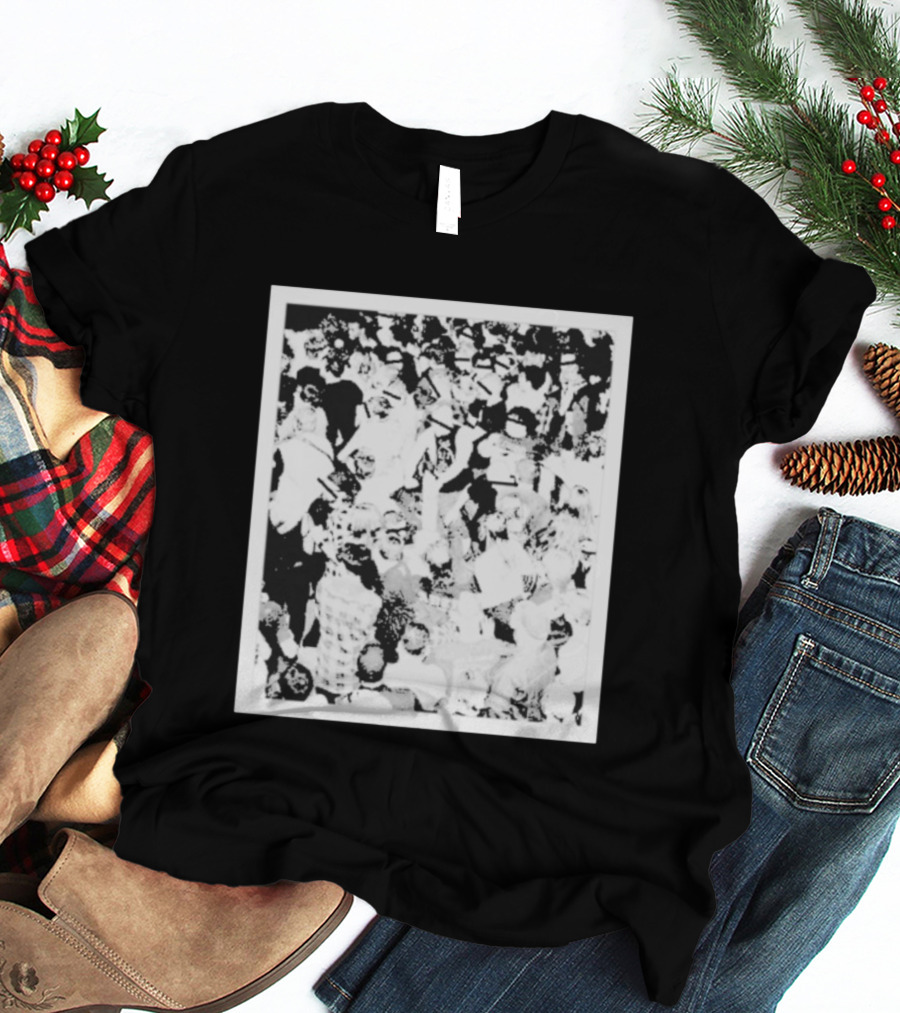 The Salt Shed Crowd Concert Gathering Black And White Photography T-Shirt