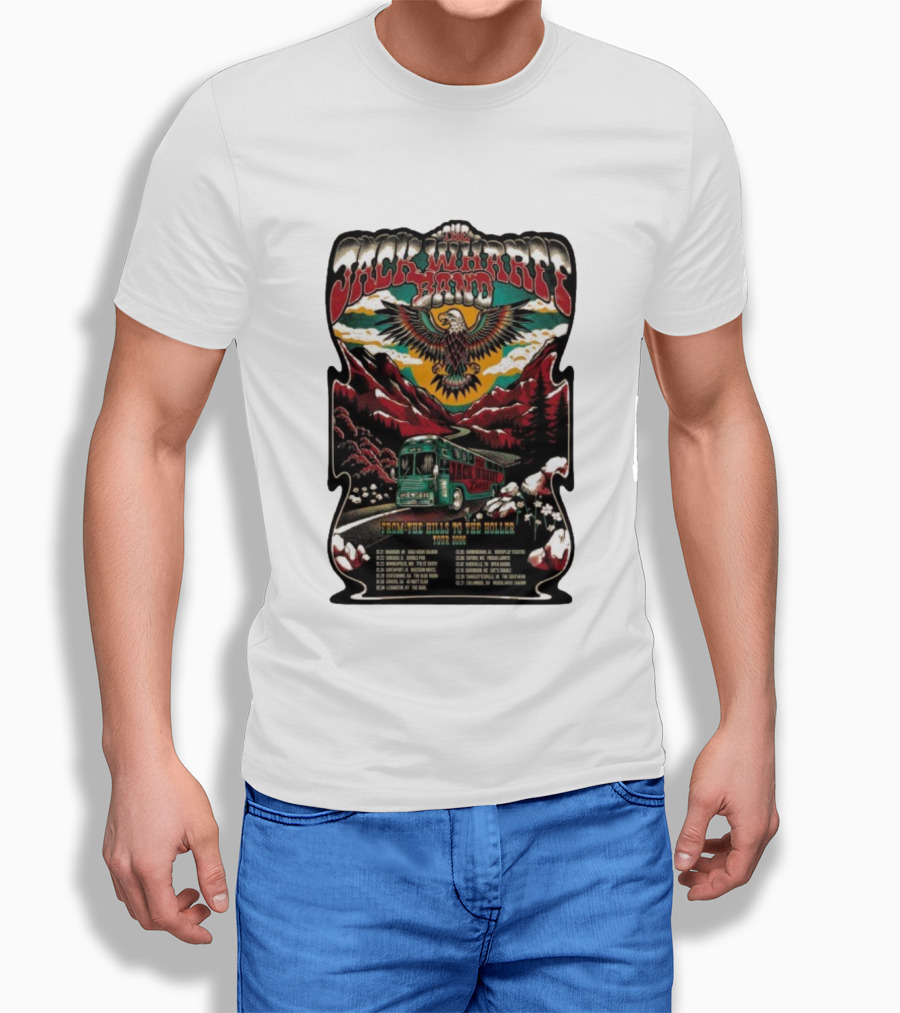 Jack Wharff Band From The Hills To The Holler Tour 2026 Eagle Mountain Bus Scene T-Shirt
