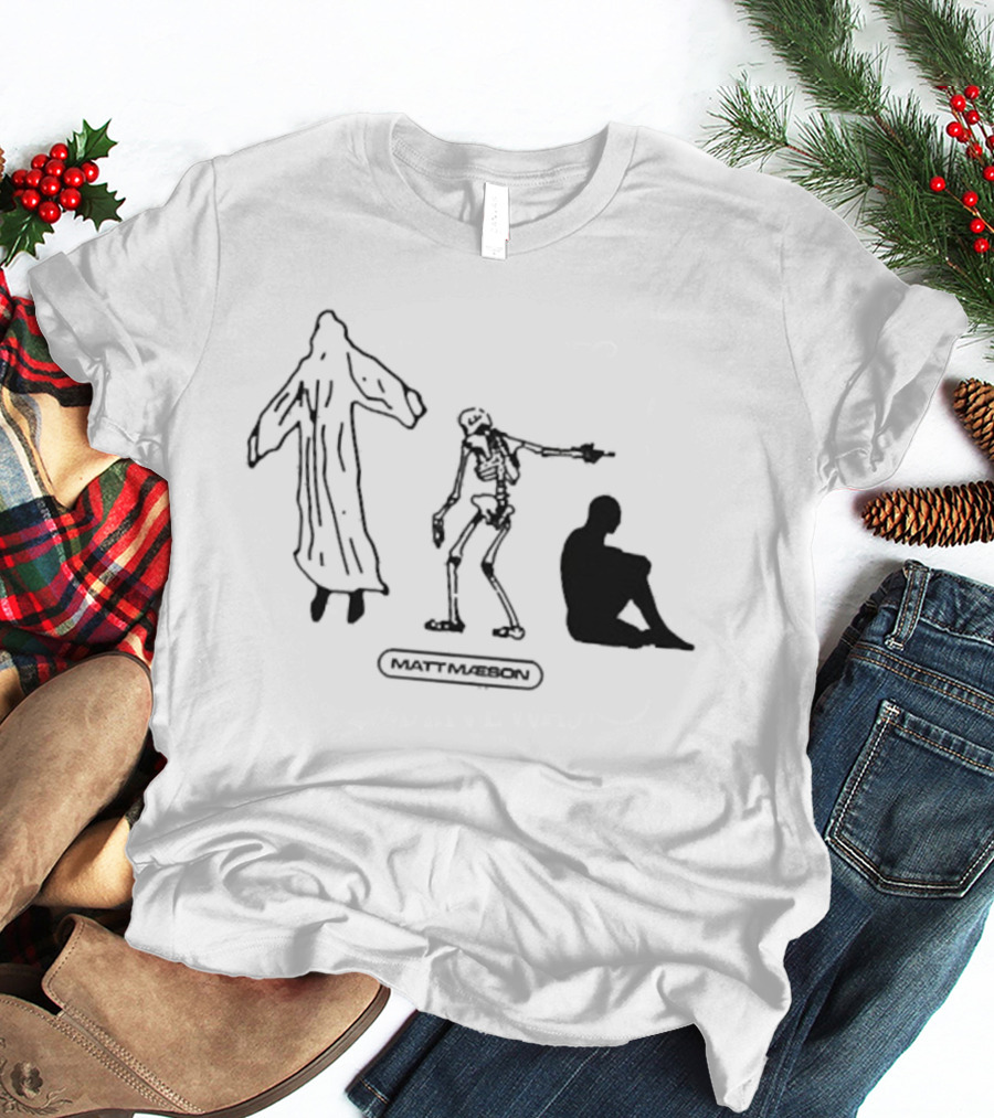 Matt Maeson Rational Skeleton Grim Reaper Meditation Silhouettes T-Shirt