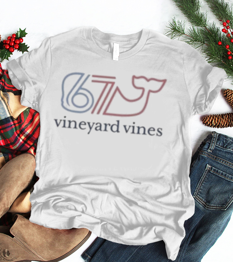 Vineyard Vines 67 Whale Tail Icon Red And Blue T-Shirt