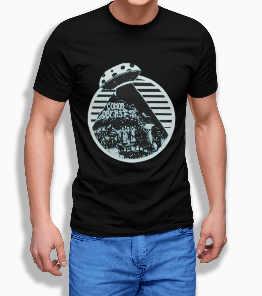 Conor Oberst Mystic Valley Band UFO Retro Alien Spaceship Circle T-Shirt