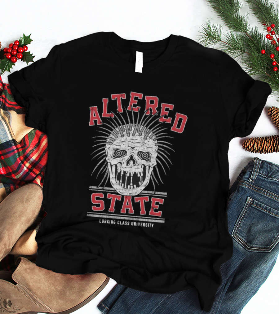Altered State Lurking Class University Skull Design T-Shirt