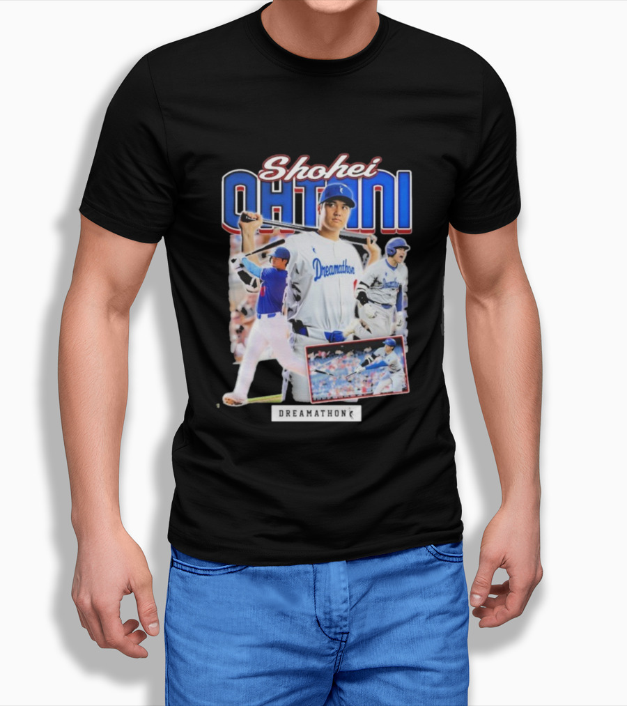 Shohei Ohtani Dreamathon Baseball Action Collage T-Shirt