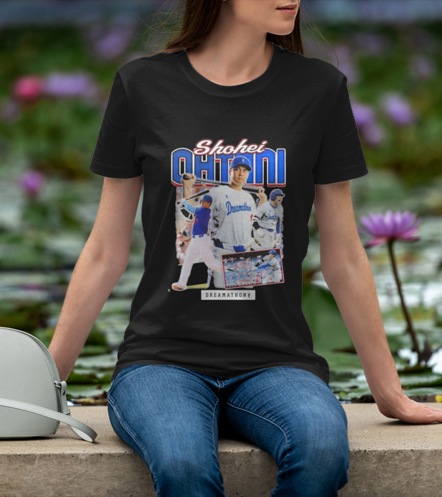Shohei Ohtani Dreamathon Baseball Action Collage T-Shirt
