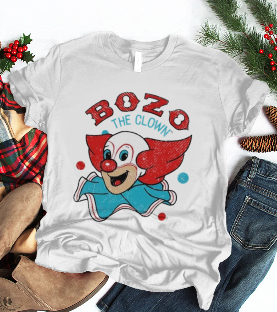 Bozo The Clown Vintage Cartoon Red Blue Fun Design T-Shirt