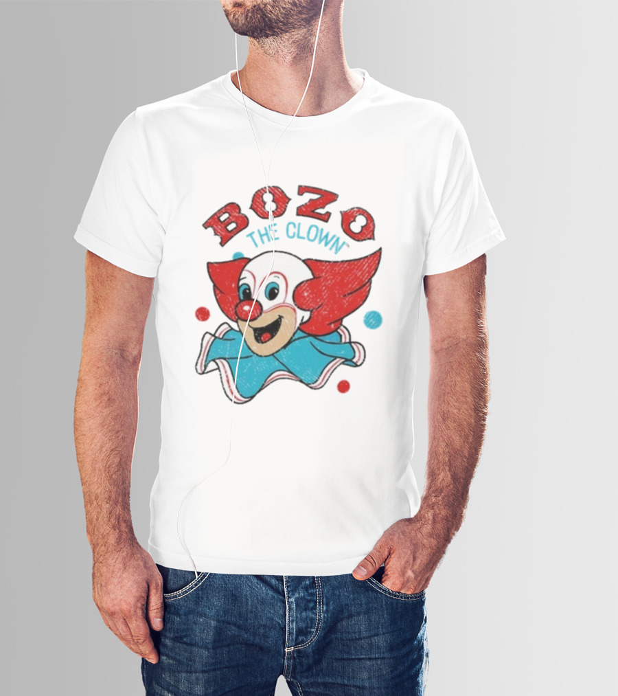 Bozo The Clown Vintage Cartoon Red Blue Fun Design T-Shirt