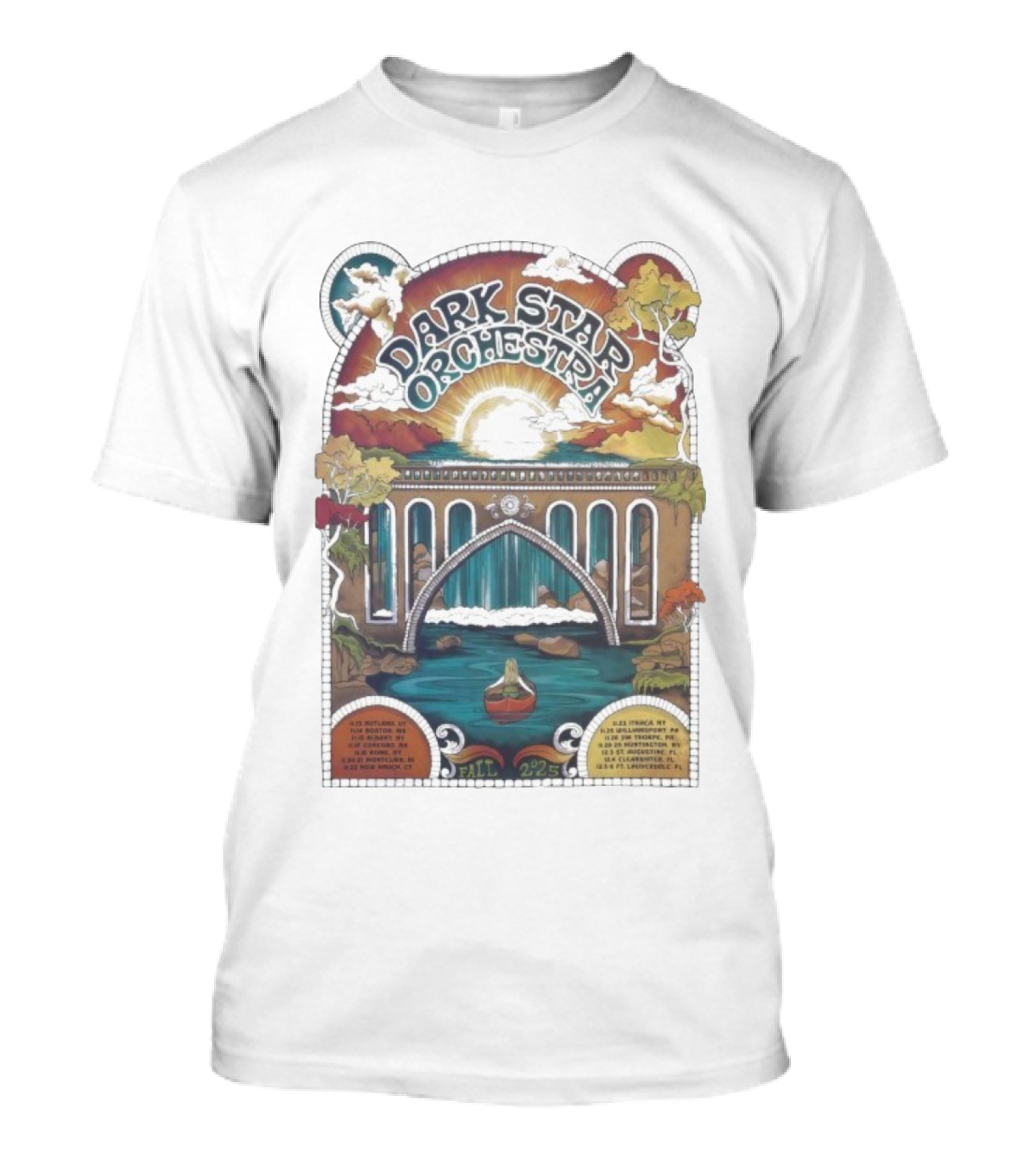 Dark Star Orchestra Fall Tour 2025 Bridge Sunset River Adventure T-Shirt