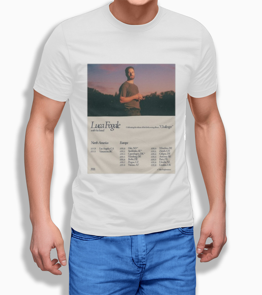 Luca Fogale North America Europe 2026 Tour Celebrating Release Forthcoming Album Chaleuravec Dates Locations T-Shirt