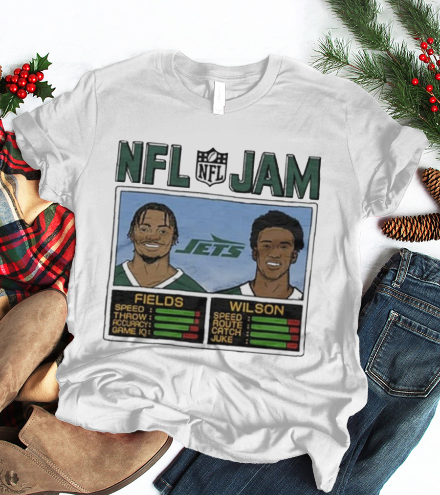 NFL Jam New York Jets Fields Wilson Speed Stats T-Shirt