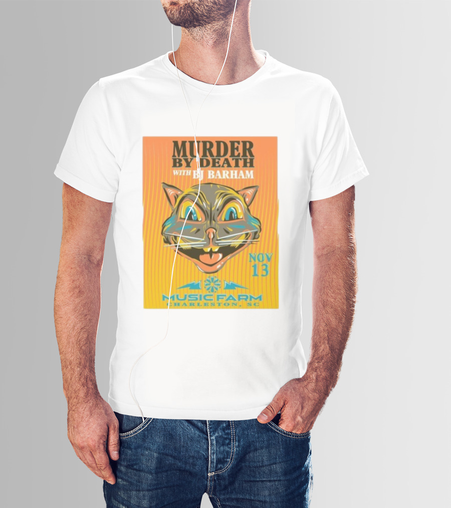 Murder By Death With BJ Barham Music Farm Charleston SC Nov 13 Cat Art T-Shirt