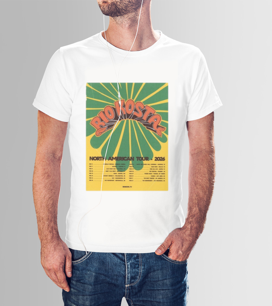 Rio Kosta North American Tour 2026 Concert Dates And Cities T-Shirt