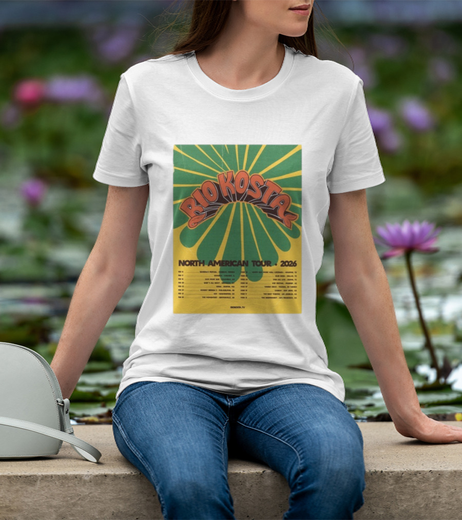 Rio Kosta North American Tour 2026 Concert Dates And Cities T-Shirt