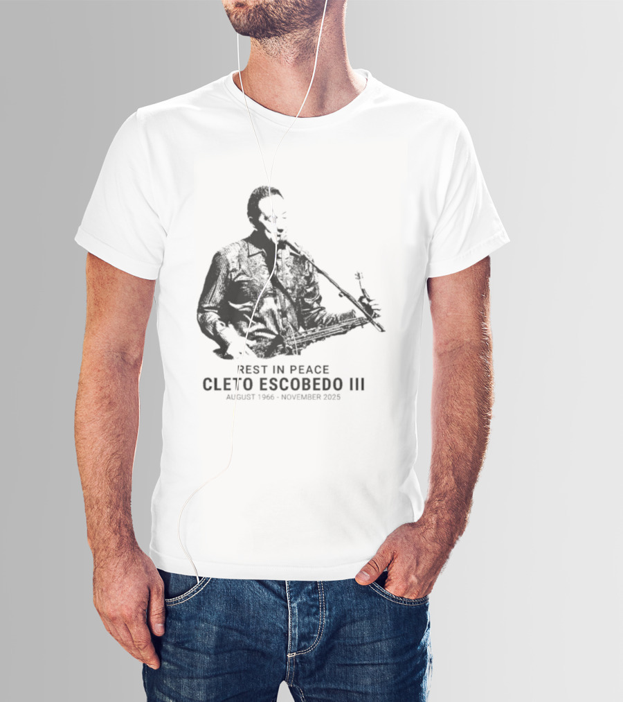 RIP Cleto Escobedo III Rest In Peace August 1964 November 2023 Jimmy Kimmel Live Bandleader T-Shirt