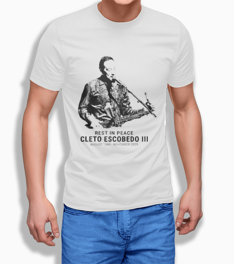 RIP Cleto Escobedo III Rest In Peace August 1964 November 2023 Jimmy Kimmel Live Bandleader T-Shirt