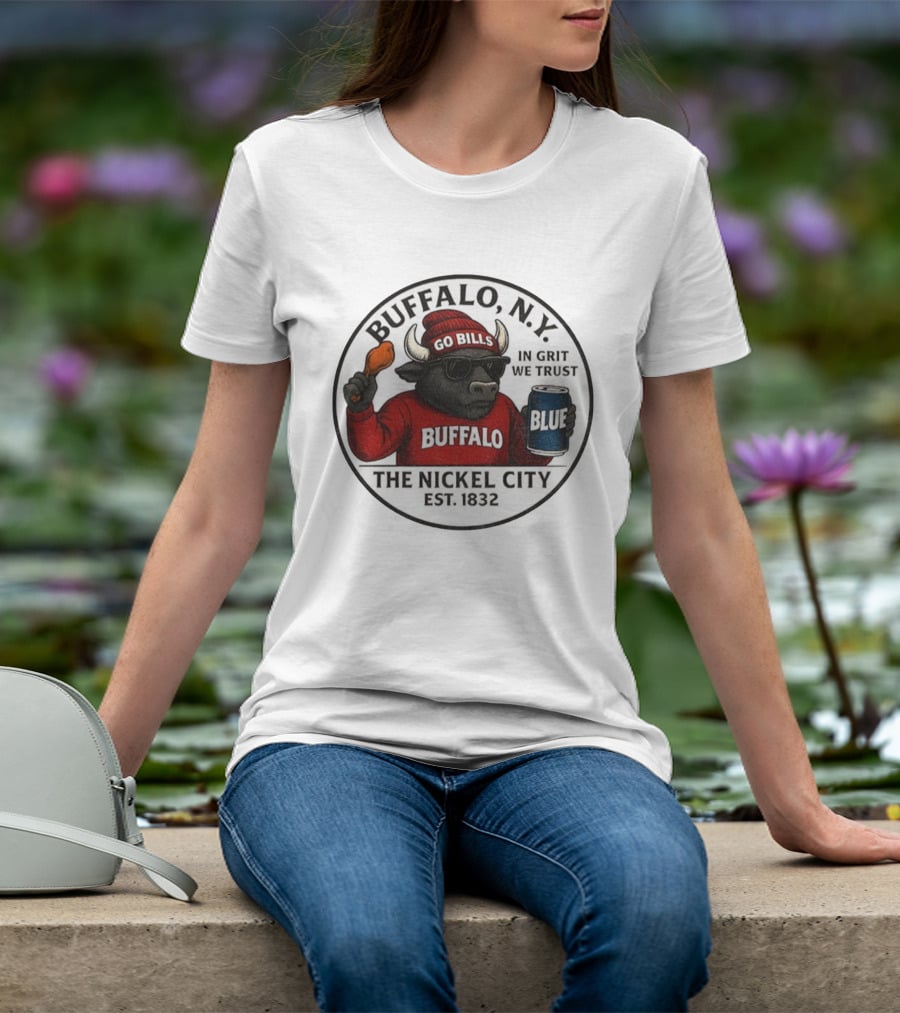 Buffalo NY Go Bills Buffalo The Nickel City Est 1832 In Grit We Trust T-Shirt