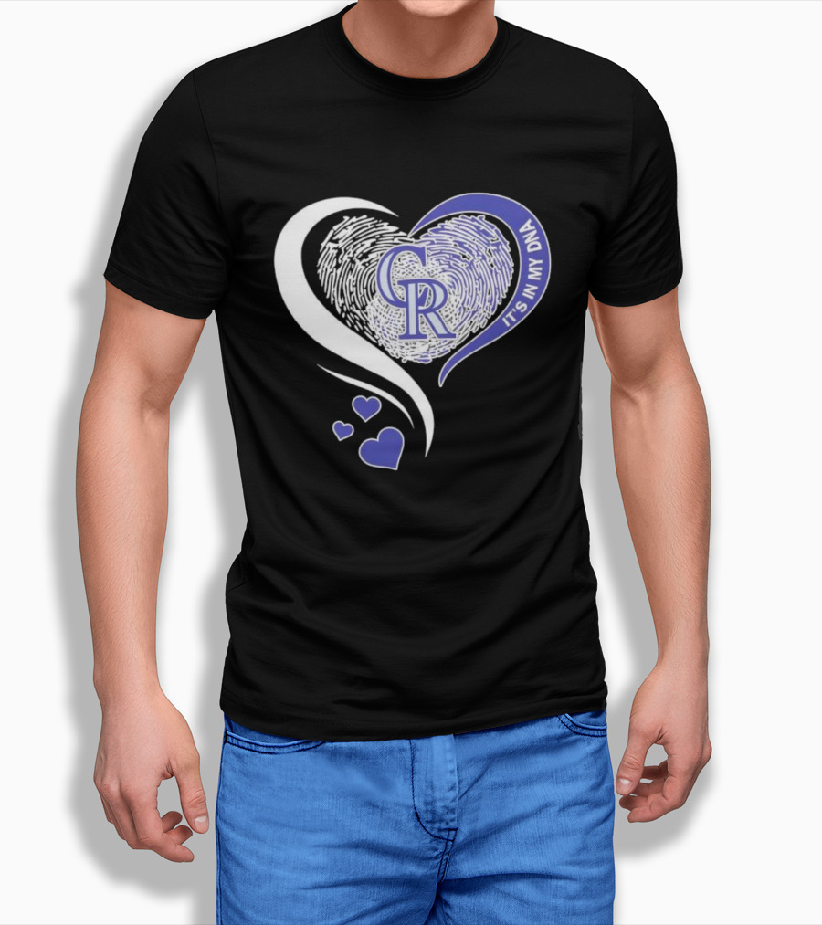 Colorado Rockies CR Heart It's In My DNA T-Shirt