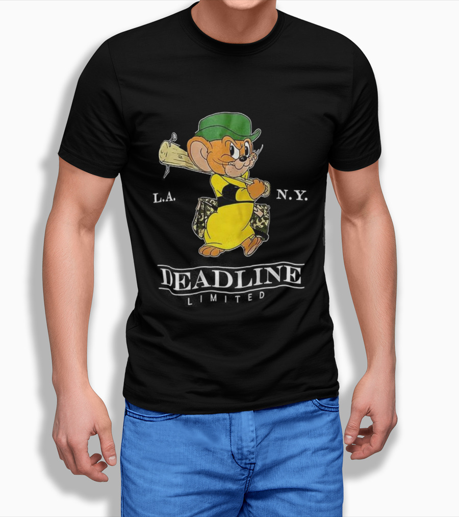 Jerry Deadline Limited Character Baseball Wood Bat Iconic Sports Style T-Shirt