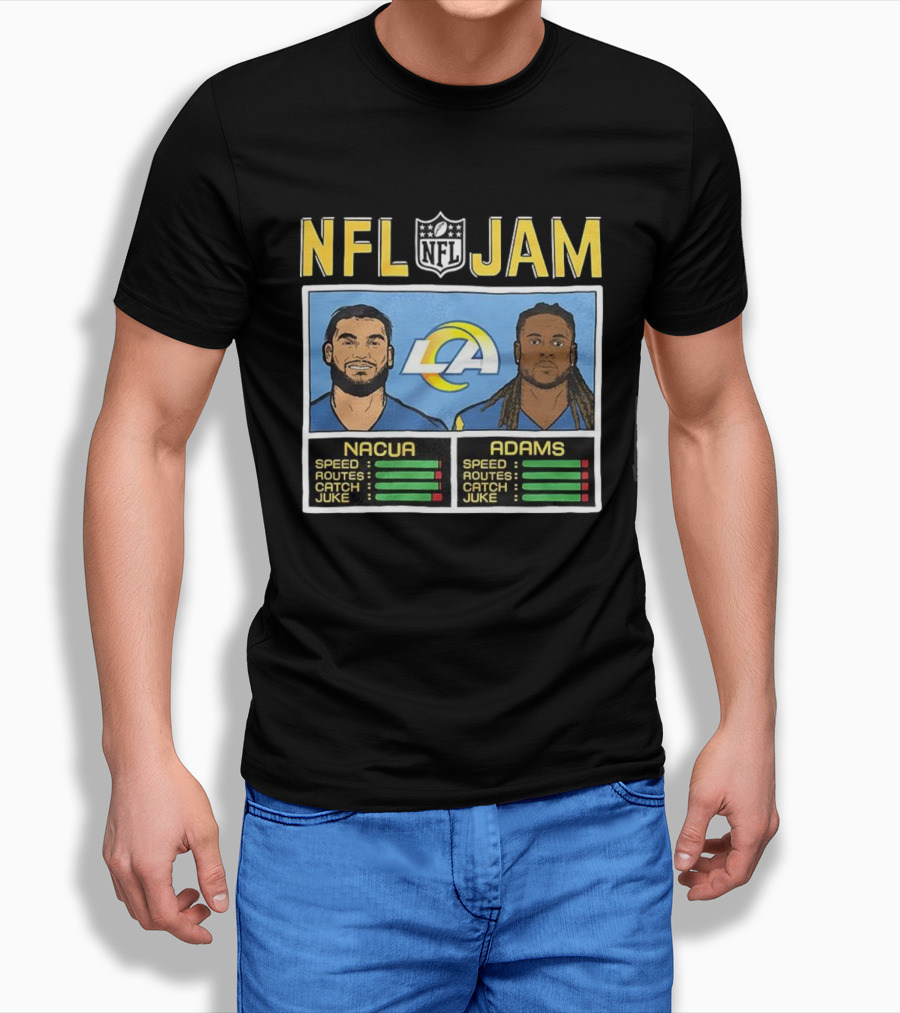 Puka Nacua Adams NFL Jam Los Angeles Rams Classic Video Game Style T-Shirt