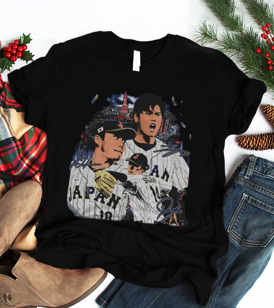 Japan Baseball Shohei Ohtani Tokyo Tower MLB Signatures T-Shirt