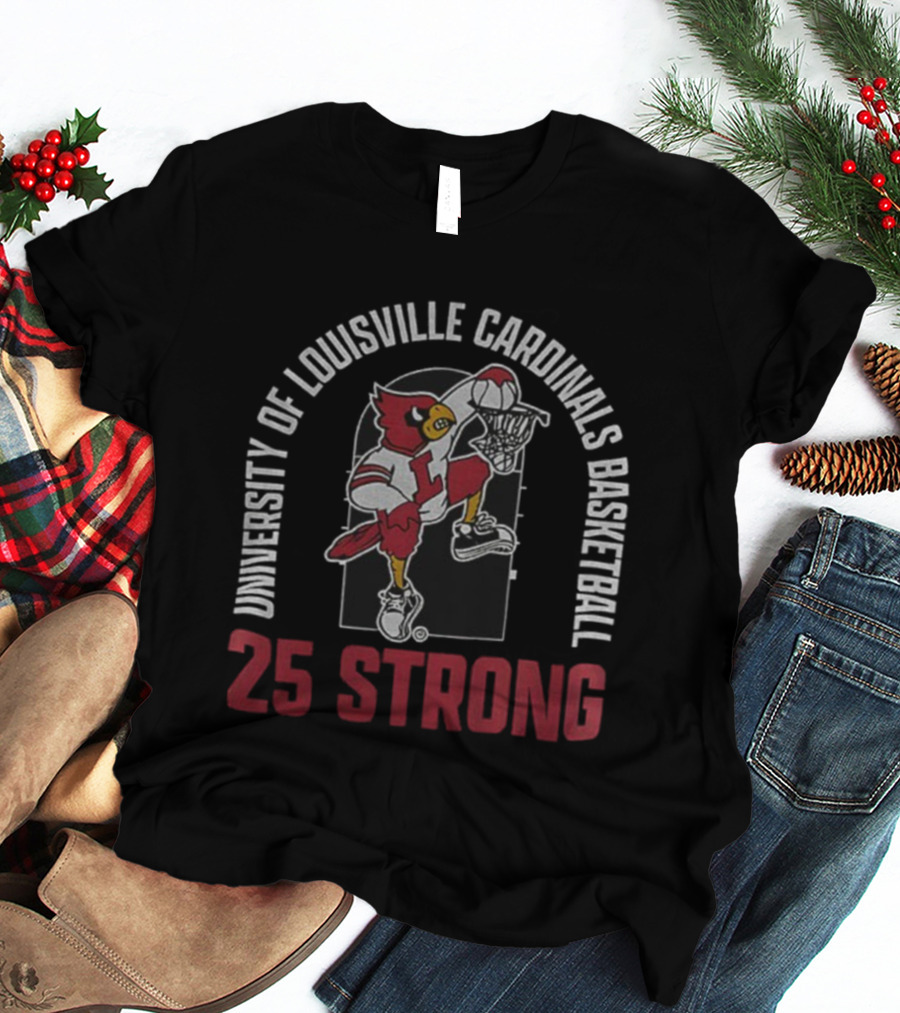 University Of Louisville Cardinals Basketball 25 Strong Vintage Style T-Shirt